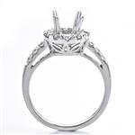 Round Halo Style Diamond Engagement Setting in 14kt White Gold 
