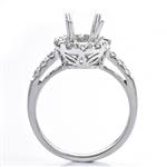 Round Halo Style Diamond Engagement Setting in 14kt White Gold 