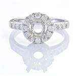 Forever Diamonds Round Halo Style Diamond Engagement Setting in 14kt White Gold 