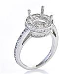 Halo Style Diamond Engagement Setting in 14kt White Gold 