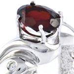 Garnet and Diamond Ring 14kt White Gold