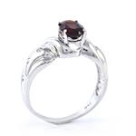 Garnet and Diamond Ring 14kt White Gold