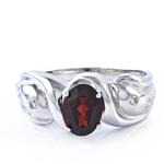 Forever Diamonds Garnet and Diamond Ring 14kt White Gold