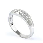 Men's Diamond Wedding Band in 14kt White Gold