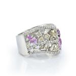 Diamond and Pink Sapphire Ring in 14kt White Gold