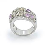 Diamond and Pink Sapphire Ring in 14kt White Gold