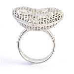 Diamond Puffy Heart Ring in 14kt White Gold