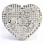 Diamond Puffy Heart Ring in 14kt White Gold