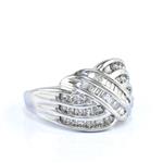 Diamond Cross-Over Ring in 14kt White Gold