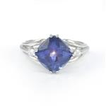 Forever Diamonds Sapphire Accent Diamond Ring in 14kt White Gold