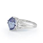 Sapphire Accent Diamond Ring in 14kt White Gold