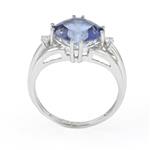 Sapphire Accent Diamond Ring in 14kt White Gold