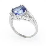 Sapphire Accent Diamond Ring in 14kt White Gold