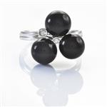 Tahitian Pearl Accent Diamond Ring in 14kt White Gold