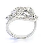 Twisted Hearts Diamond Ring in 14kt White Gold