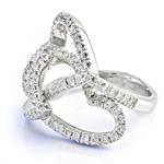 Twisted Hearts Diamond Ring in 14kt White Gold