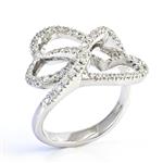 Twisted Hearts Diamond Ring in 14kt White Gold