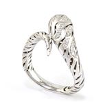 Diamond Zebra Stripe Ring in 14kt White Gold