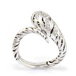 Diamond Zebra Stripe Ring in 14kt White Gold