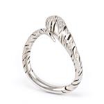 Diamond Zebra Stripe Ring in 14kt White Gold