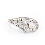 Diamond Zebra Stripe Ring in 14kt White Gold