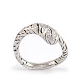 Diamond Zebra Stripe Ring in 14kt White Gold