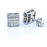 1.00ct TDW. Diamond Cluster Stud Earrings in 14kt White Gold 