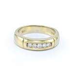 Men's Diamond Wedding Band in 14kt Yellow Gold 