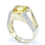 Diamond and Natural Yellow Sapphire Ring in 18kt Yellow Gold 