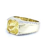 Diamond and Natural Yellow Sapphire Ring in 18kt Yellow Gold 