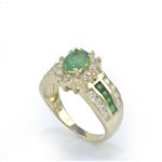 Diamond Emerald Ring in 14kt Gold