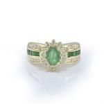 Diamond Emerald Ring in 14kt Gold