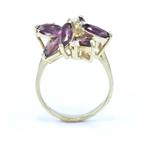 Garnet Flower Petals Ring in 14kt White Gold 