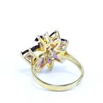 Garnet Flower Petals Ring in 14kt White Gold 