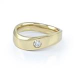 Men's Diamond Contour Wedding Band in 14kt Yellow Gold