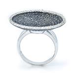 Black and White Diamond "Satellite" Ring in 18kt White Gold