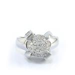 Diamond Ball Ring in 18kt White Gold