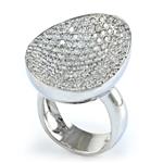 Diamond Concave Ring in 18kt White Gold