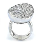 Diamond Concave Ring in 18kt White Gold