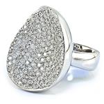 Diamond Concave Ring in 18kt White Gold