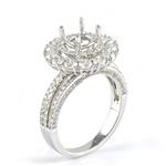 Halo Style Diamond Engagement Ring Setting in 18kt White Gold