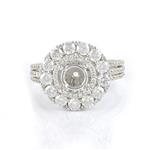 Halo Style Diamond Engagement Ring Setting in 18kt White Gold