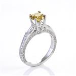 Forever Diamonds Antique Fancy Brown Center Diamond Engagement Ring in 18kt White Gold