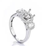 Halo Style Diamond Engagement Ring Setting in 18kt White Gold 