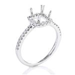 Forever Diamonds Halo Style Diamond Engagement Setting in 18kt White Gold 