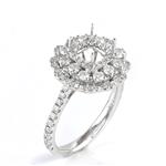 A.S Halo Style Diamond Engagement Ring Setting in 18kt White Gold