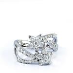 Forever Diamonds Diamond Flower Ring in 18kt White Gold