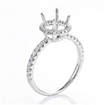 Forever Diamonds 0.43CT TDW Halo Style Diamond Engagement Setting in 18kt White Gold