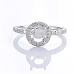 0.43CT TDW Halo Style Diamond Engagement Setting in 18kt White Gold