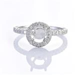 0.43CT TDW Halo Style Diamond Engagement Setting in 18kt White Gold